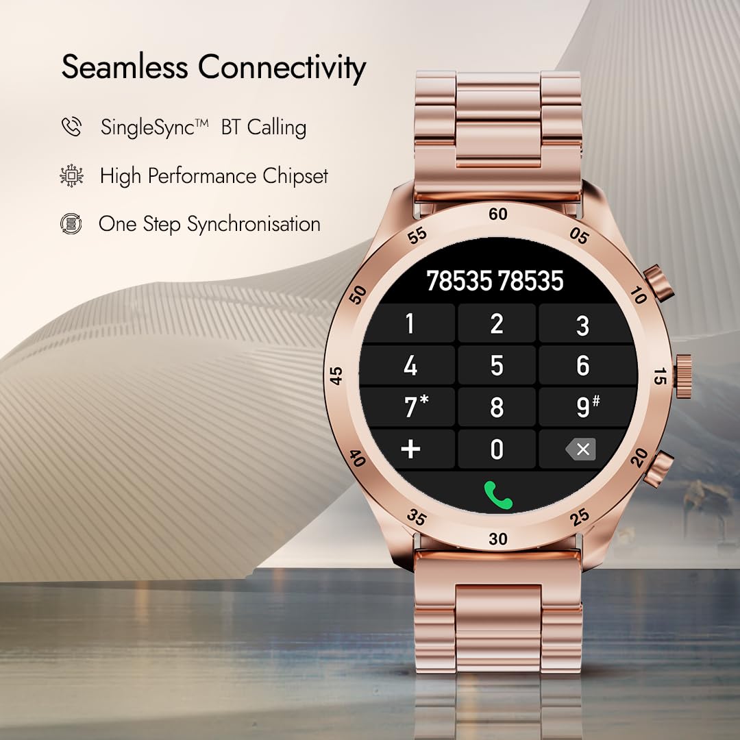 Fastrack Magnus FX2 Unisex Smart Watch With Rose Gold Metal Strap 38127wm01 - KRISHNA WATCH COMPANY