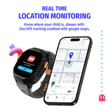 Noise Junior Explorer 2 Smart Watch for Kids with 4G SIM Compatible, 2-Way Video & Voice Calling, Geofencing, Real Time Location Monitoring via Google Maps, IP68, SOS Emergency Alerts (Lava Blast)