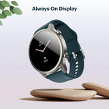 NoiseFit Halo Limited Edition 1.43" AMOLED Display, Bluetooth Calling Round Dial Smart Watch, Premium Metallic Build, Always on Display, Smart Gesture Control, 100 Sports Modes (Jade Alloy)