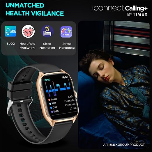 TIMEX iConnect Calling+ 2.01” TFT Display with 240x296 Pixel Resolution|Functional Crown|Bluetooth Calling|AI Voice Assist|100+ Sports Modes|100+ Watchfaces|Upto7 Days Battery(Normal Usage)-TWIXW503T - KRISHNA WATCH COMPANY