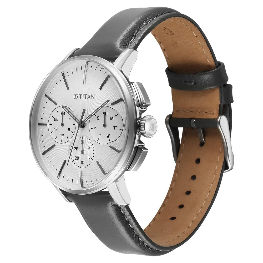 Titan Light leathers Multifunction Watch For Men - 90200SL01 - KRISHNA WATCH COMPANY