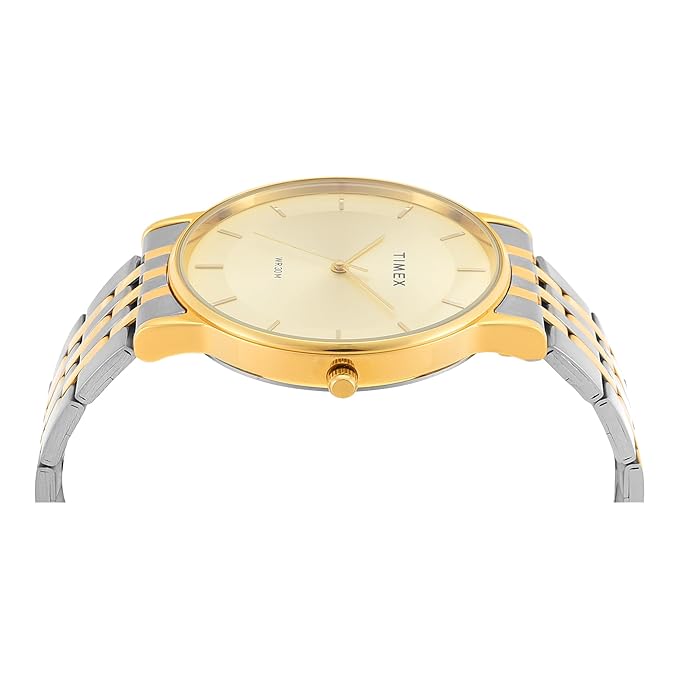TIMEX Champagne Round Dial Analog Mens Watch - TWTG12002 - KRISHNA WATCH COMPANY