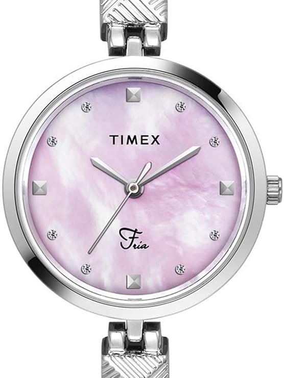 Timex Fria Round 30mm Pink Dial Analog Women Watch - TWEL18307 - KRISHNA WATCH COMPANY