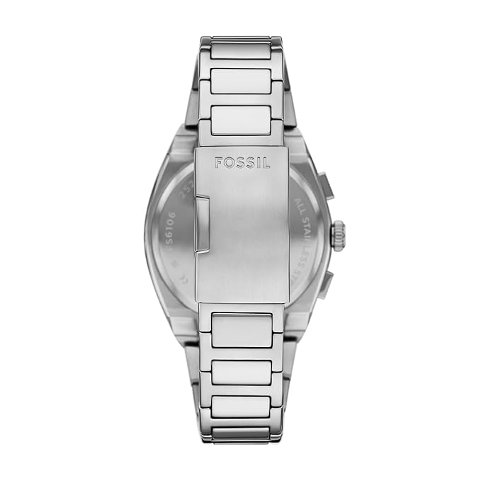 Fossil Men Everett Silver Quartz Stainless Steel Blue Dial Analog Watch FS6104