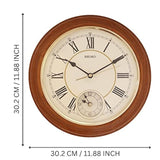 Seiko Wall Clock (30.2 cm x 30.2 cm x 4.5 cm, Brown) - QXA494B
