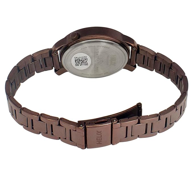 Helix By Timex Brown Round Dial Analog Stainless Steel Women Watch - TW032HL42 - KRISHNA WATCH COMPANY