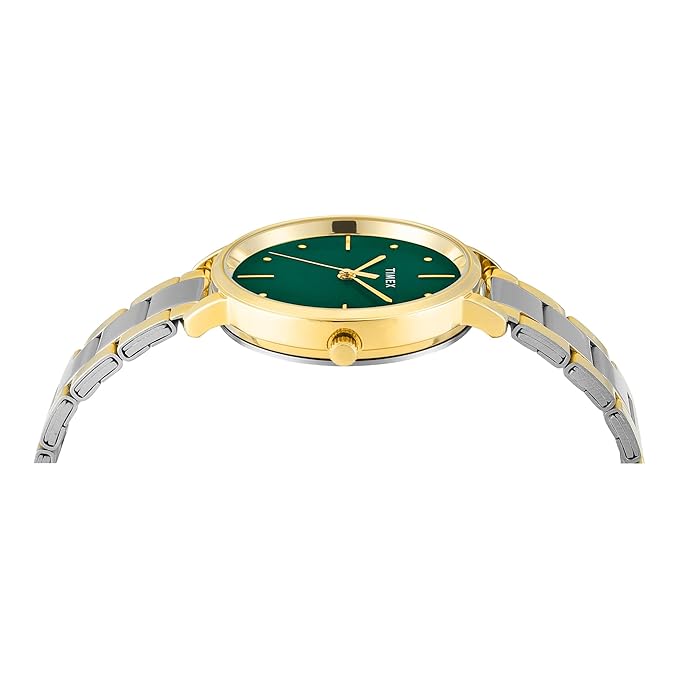 Timex Green Round Dial Analog Women Watch - TWEL15830 - KRISHNA WATCH COMPANY