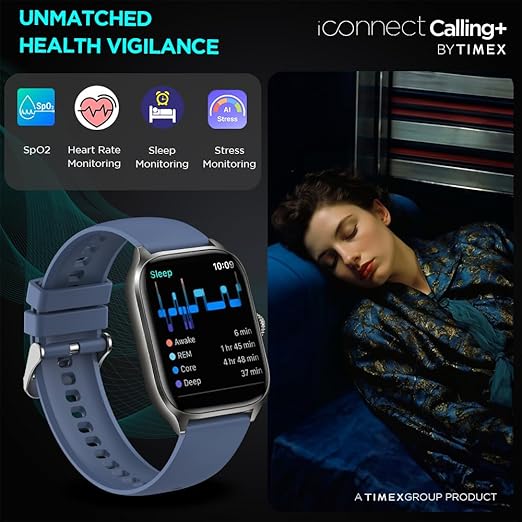 TIMEX iConnect Calling+ 2.01” TFT Display with 240x296 Pixel Resolution|Functional Crown|Bluetooth Calling|AI Voice Assist|100+ Sports Modes|100+ Watchfaces|Upto7 Days Battery(Normal Usage)-TWIXW501T - KRISHNA WATCH COMPANY