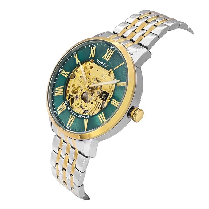 Timex Green Dial Stainless Steel bracelet Men's Watch - TWEG23504 - KRISHNA WATCH COMPANY