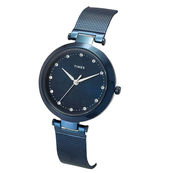 TIMEX Women Blue Round Dial Analog Watch - TWEL11827 - KRISHNA WATCH COMPANY