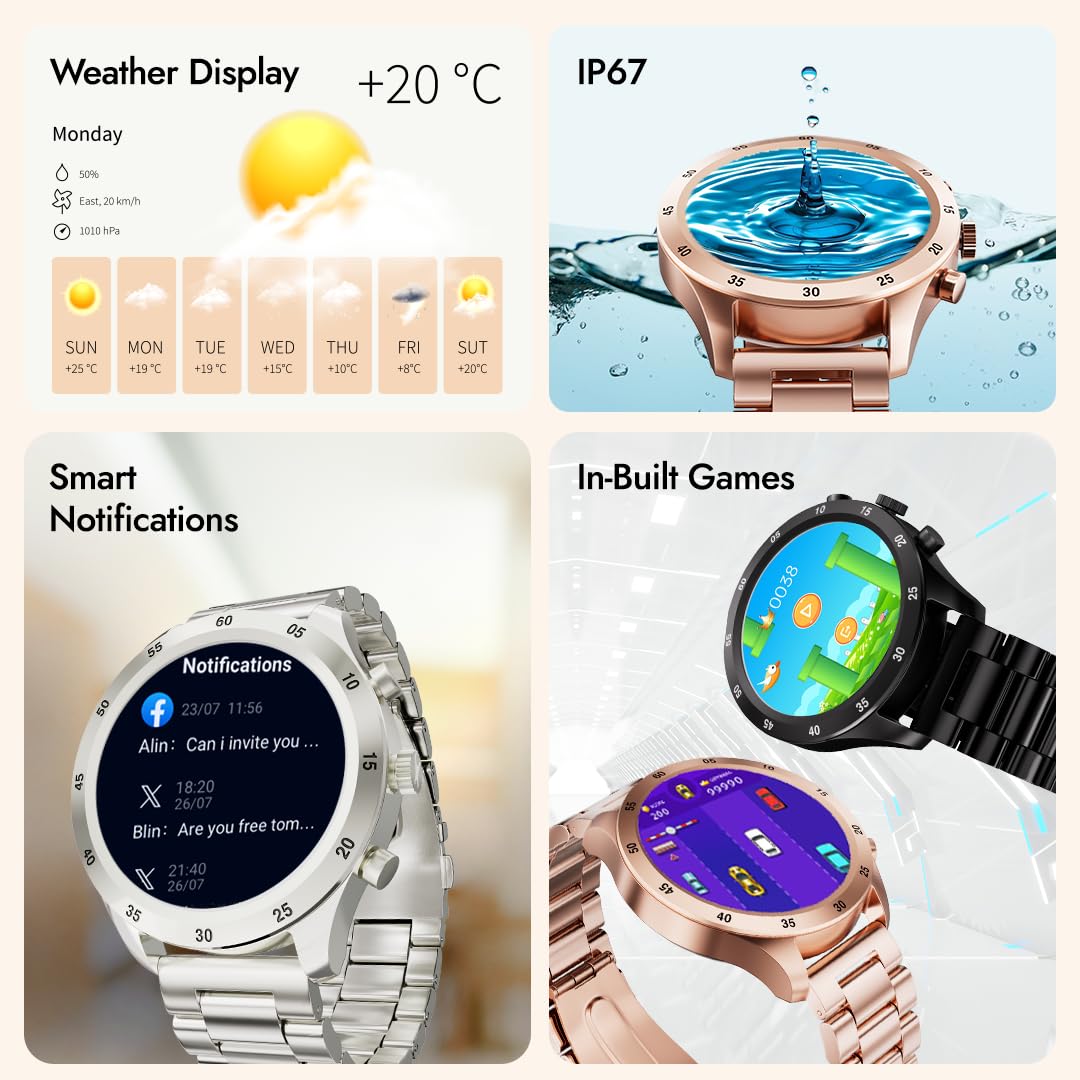 Fastrack Magnus FX2 Unisex Smart Watch With Rose Gold Metal Strap 38127wm01 - KRISHNA WATCH COMPANY