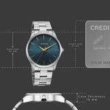 Sonata Ease with Dark Blue Dial Watch for Men - 77163SM11W