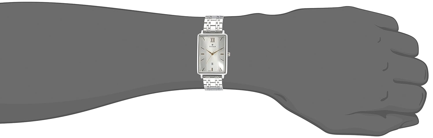 Titan White Dial Two Toned Stainless Steel Strap Watch Nk1738sm01 (Dg389) - KRISHNA WATCH COMPANY