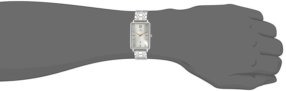 Titan White Dial Two Toned Stainless Steel Strap Watch Nk1738sm01 (Dg389) - KRISHNA WATCH COMPANY