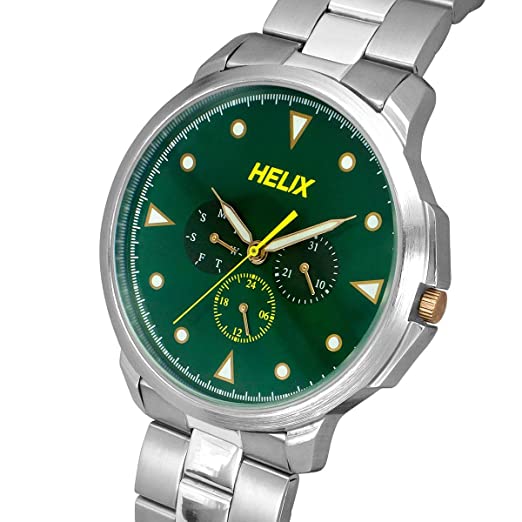 helix Analog Green Dial Men's Watch - TW027HG34 - KRISHNA WATCH COMPANY