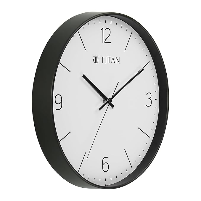 Titan Essence Classic Analog Wall Clock - Black & White Minimal - W0094PA04 - KRISHNA WATCH COMPANY