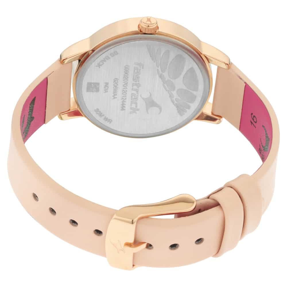 FASTRACK - RUFFLES BEIGE DIAL LEATHER STRAP WATCH - 6206WL01 - KRISHNA WATCH COMPANY