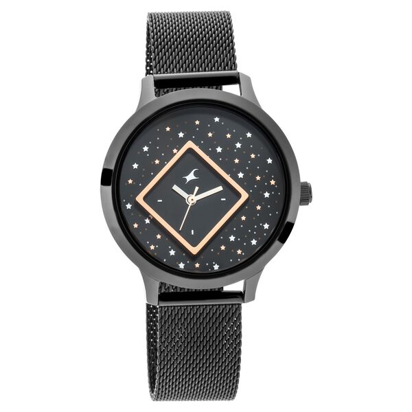 Fastrack Fit Outs Quartz Analog Black Dial Metal Strap Watch for Girls ns6210nm03 / 6210nm03 - KRISHNA WATCH COMPANY