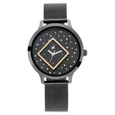 Fastrack Fit Outs Quartz Analog Black Dial Metal Strap Watch for Girls ns6210nm03 / 6210nm03
