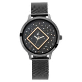 Fastrack Fit Outs Quartz Analog Black Dial Metal Strap Watch for Girls ns6210nm03 / 6210nm03