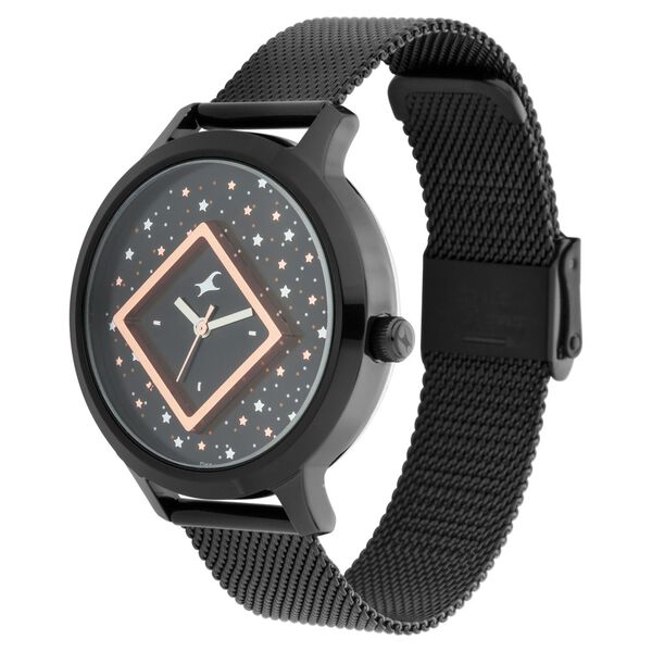 Fastrack Fit Outs Quartz Analog Black Dial Metal Strap Watch for Girls ns6210nm03 / 6210nm03 - KRISHNA WATCH COMPANY