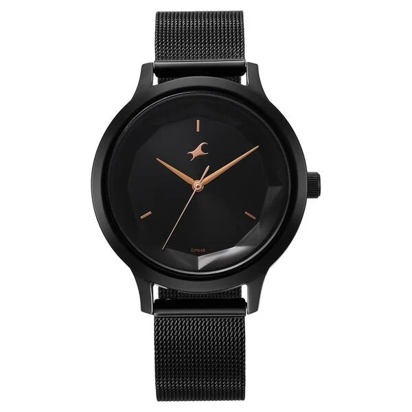 Fastrack Fleek Quartz Analog Black Dial Stainless Steel Strap Watch For Girls 6210nm04 - KRISHNA WATCH COMPANY