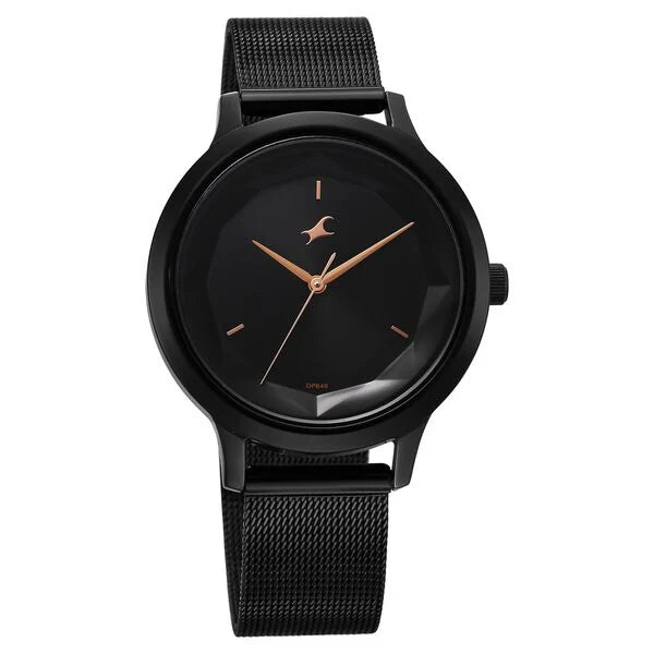 Fastrack Fleek Quartz Analog Black Dial Stainless Steel Strap Watch For Girls 6210nm04 - KRISHNA WATCH COMPANY