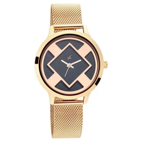 Fastrack Fit Outs Quartz Analog Black Dial Metal Strap Watch for Girls NR6210WM01 - KRISHNA WATCH COMPANY