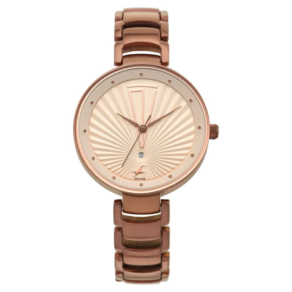 FASTRACK - RUFFLES BEIGE DIAL STAINLESS STEEL STRAP WATCH - 6216QM01 - KRISHNA WATCH COMPANY