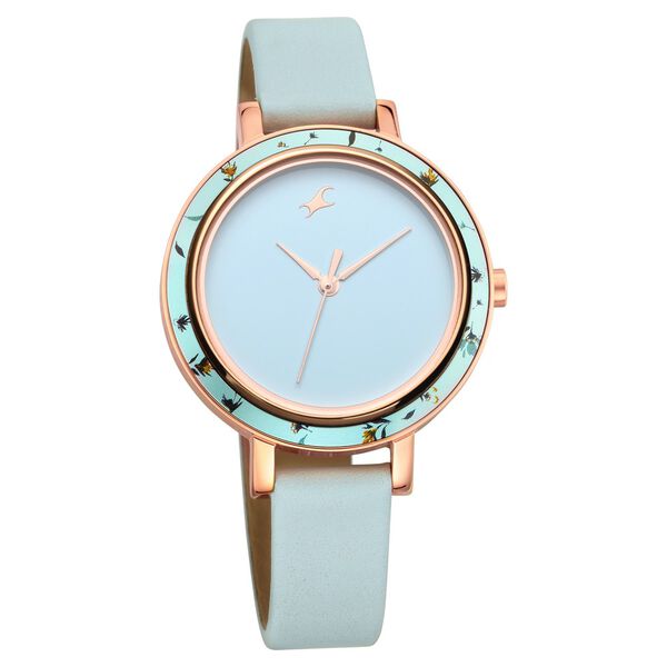Fastrack Paint Me Quartz Analog Blue Dial Leather Strap Watch for