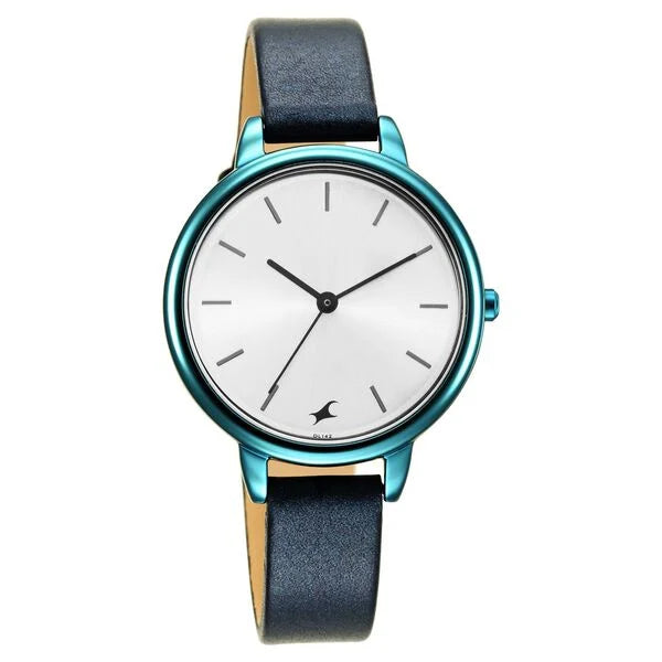 Fastrack Glitch Quartz Analog Silver Dial Leather Strap Watch for Girls NS6234QL01 - KRISHNA WATCH COMPANY