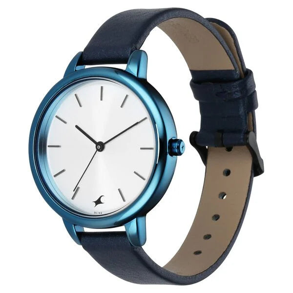 Fastrack Glitch Quartz Analog Silver Dial Leather Strap Watch for Girls NS6234QL01 - KRISHNA WATCH COMPANY
