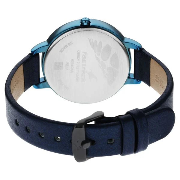 Fastrack Glitch Quartz Analog Silver Dial Leather Strap Watch for Girls NS6234QL01 - KRISHNA WATCH COMPANY