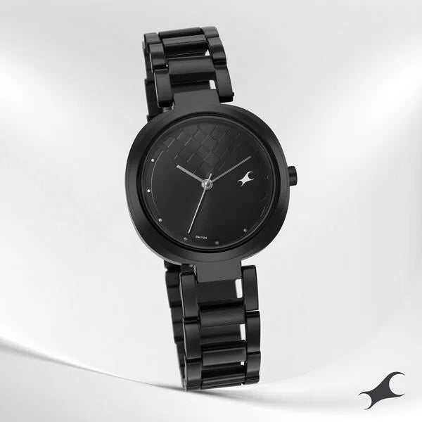 Fastrack Stunners Quartz Analog Black Dial Stainless Steel Strap Watch for Girls ns6247nm02 / 6247nm02 - KRISHNA WATCH COMPANY