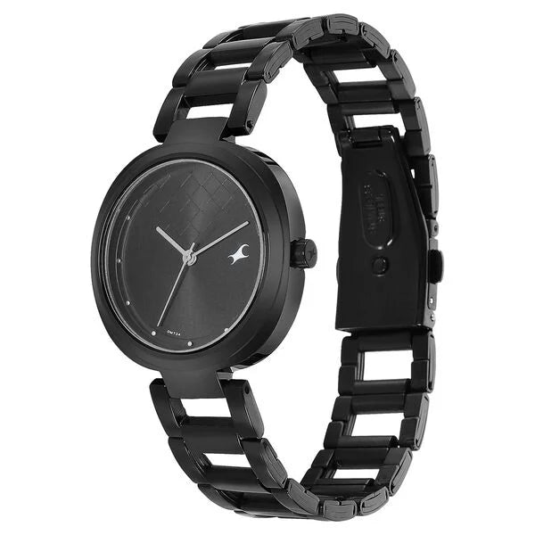 Fastrack Stunners Quartz Analog Black Dial Stainless Steel Strap Watch for Girls ns6247nm02 / 6247nm02 - KRISHNA WATCH COMPANY