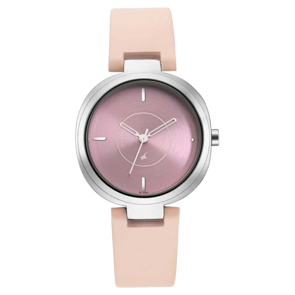 FASTRACK STUNNER IN PINK DIAL & LEATHER STRAP - 6247SL01 - KRISHNA WATCH COMPANY