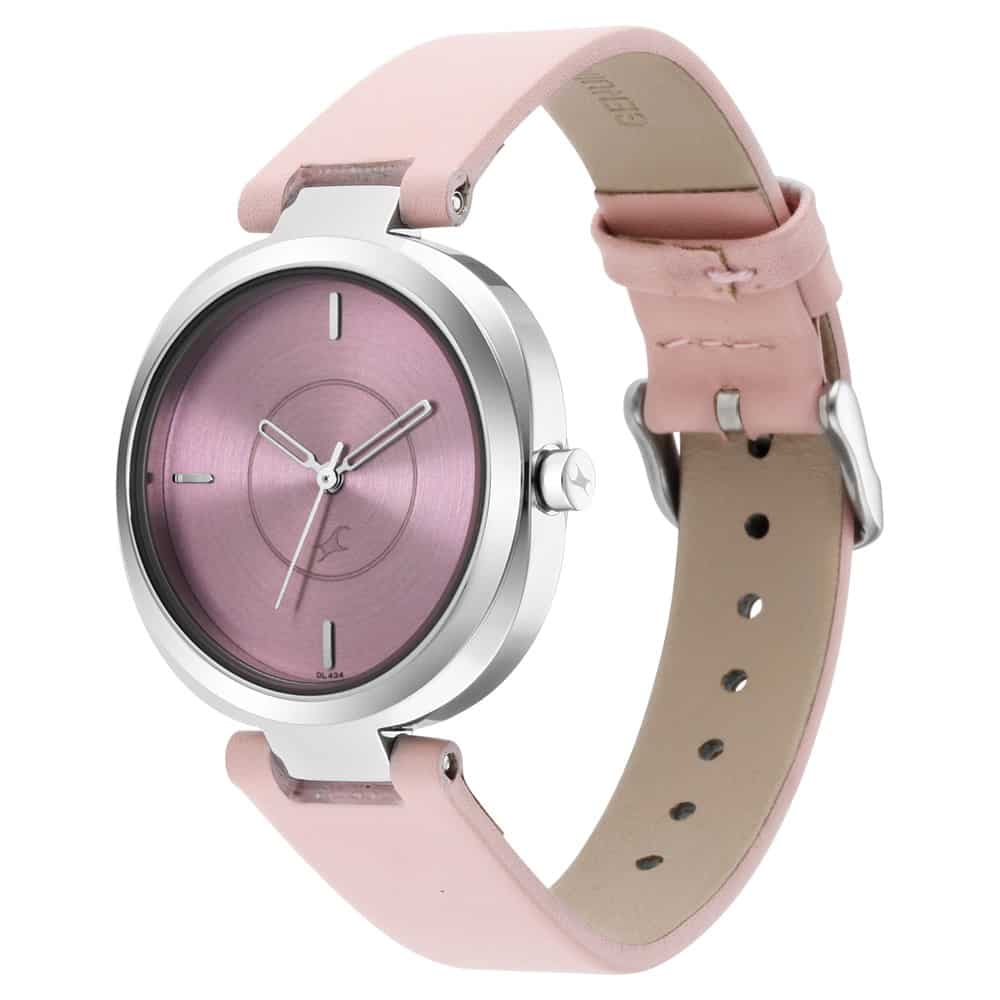 FASTRACK STUNNER IN PINK DIAL & LEATHER STRAP - 6247SL01 - KRISHNA WATCH COMPANY