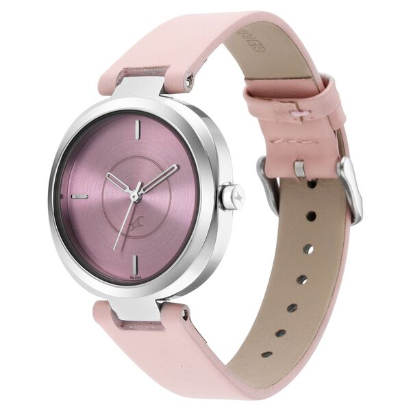 Fastrack Stunners Quartz Analog Pink Dial Leather Strap Watch for Girls NS6247SL01 - KRISHNA WATCH COMPANY