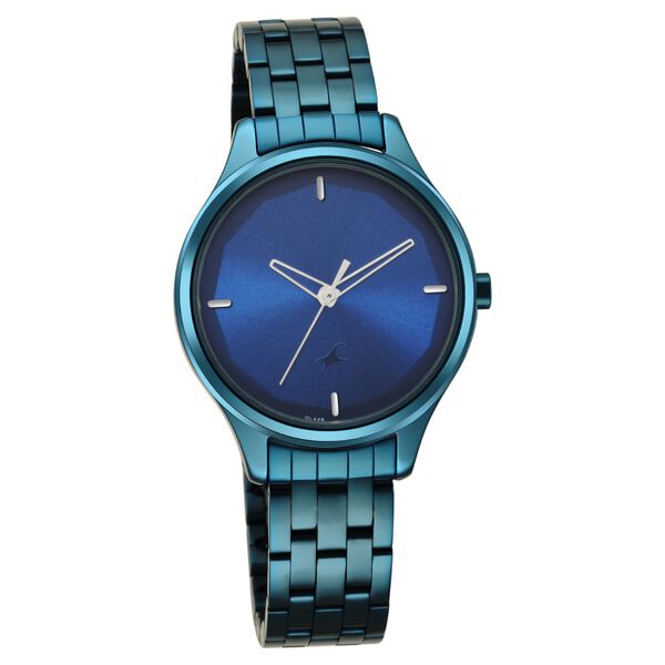 Fastrack Stunners Quartz Analog Blue Dial Metal Strap Watch for Girls NR6248QM01 - KRISHNA WATCH COMPANY