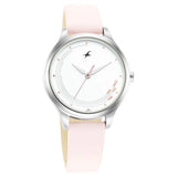Fastrack Stunners Quartz Analog White Dial Leather Strap Watch for Girls ns6248sl01