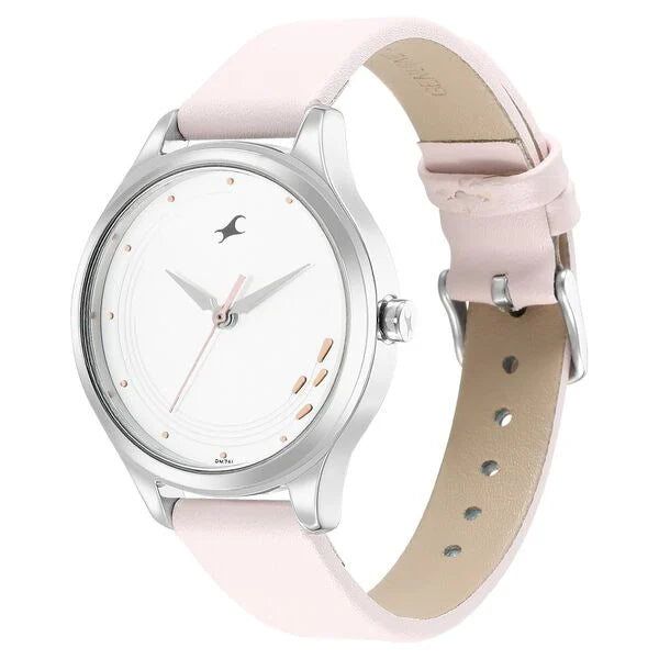 Fastrack Stunners Quartz Analog White Dial Leather Strap Watch for Girls ns6248sl01 - KRISHNA WATCH COMPANY