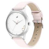 Fastrack Stunners Quartz Analog White Dial Leather Strap Watch for Girls ns6248sl01