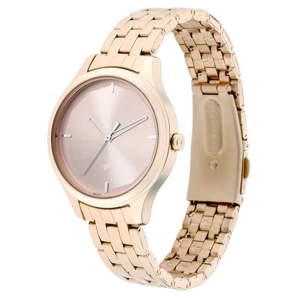 FASTRACK Stunner in Rose Gold Dial & Metal Strap - 6248WM01 - KRISHNA WATCH COMPANY