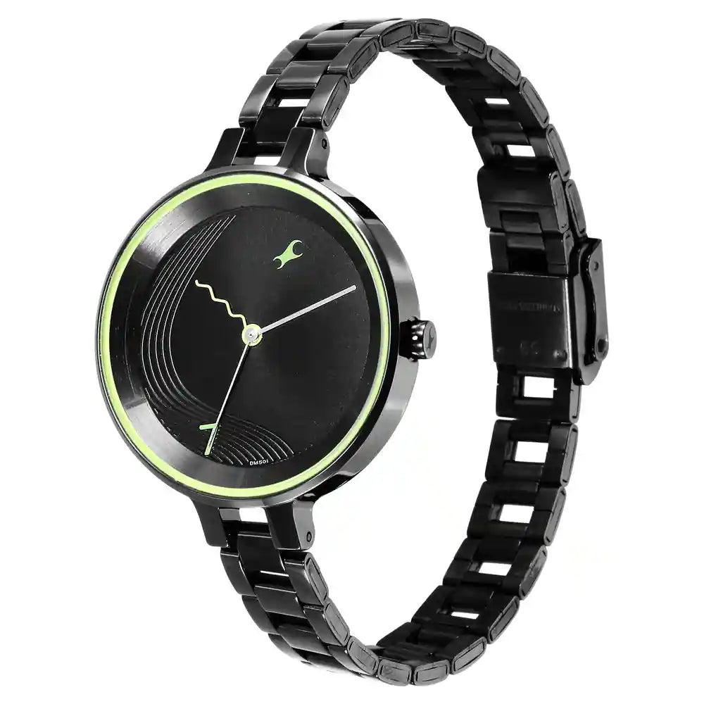 Fastrack STUNNERS 3.0 BLACK DIAL METAL STRAP WATCH 6265NM01