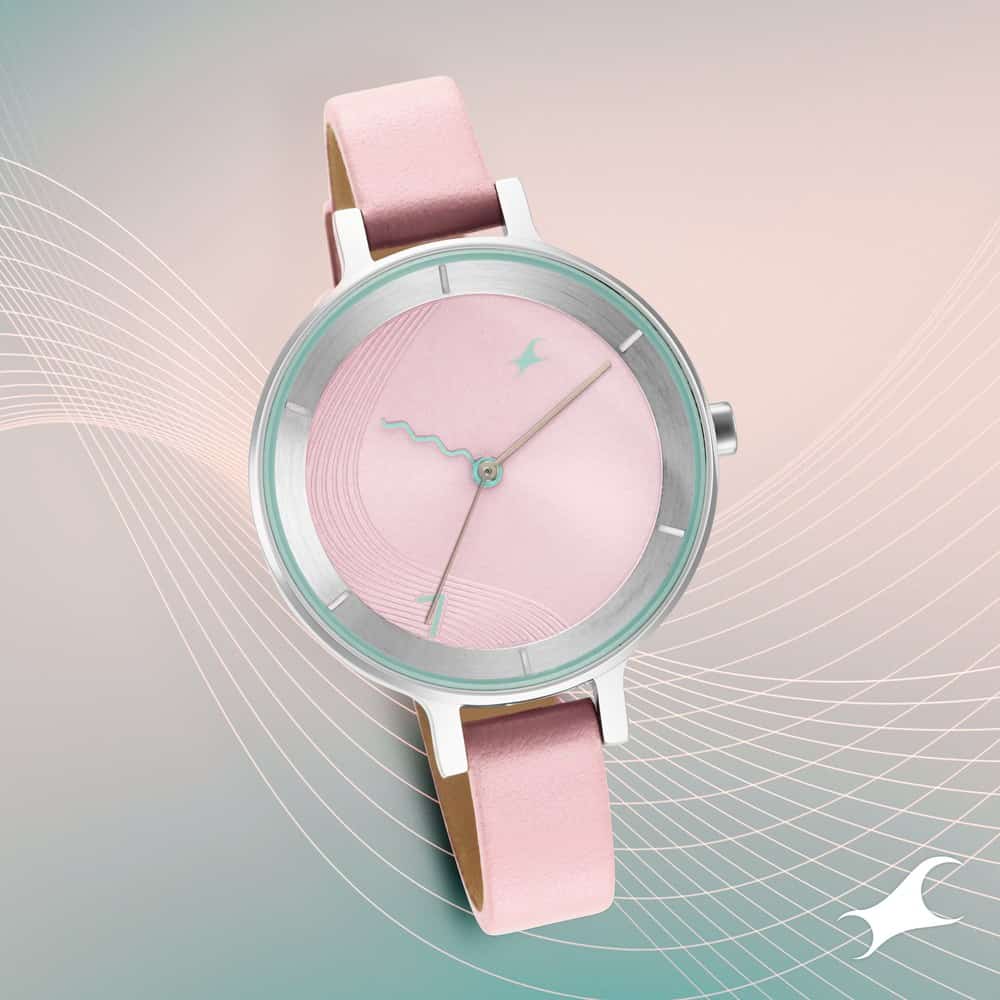 STUNNERS 3.0 PINK DIAL LEATHER STRAP WATCH 6266SL01 - KRISHNA WATCH COMPANY