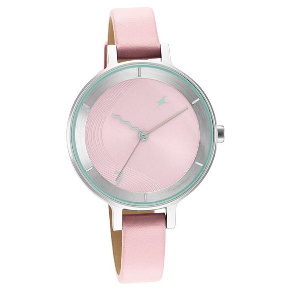 Fastrack Stunners Quartz Analog Pink Dial Leather Strap Watch for Girls NS6266SL01 - KRISHNA WATCH COMPANY
