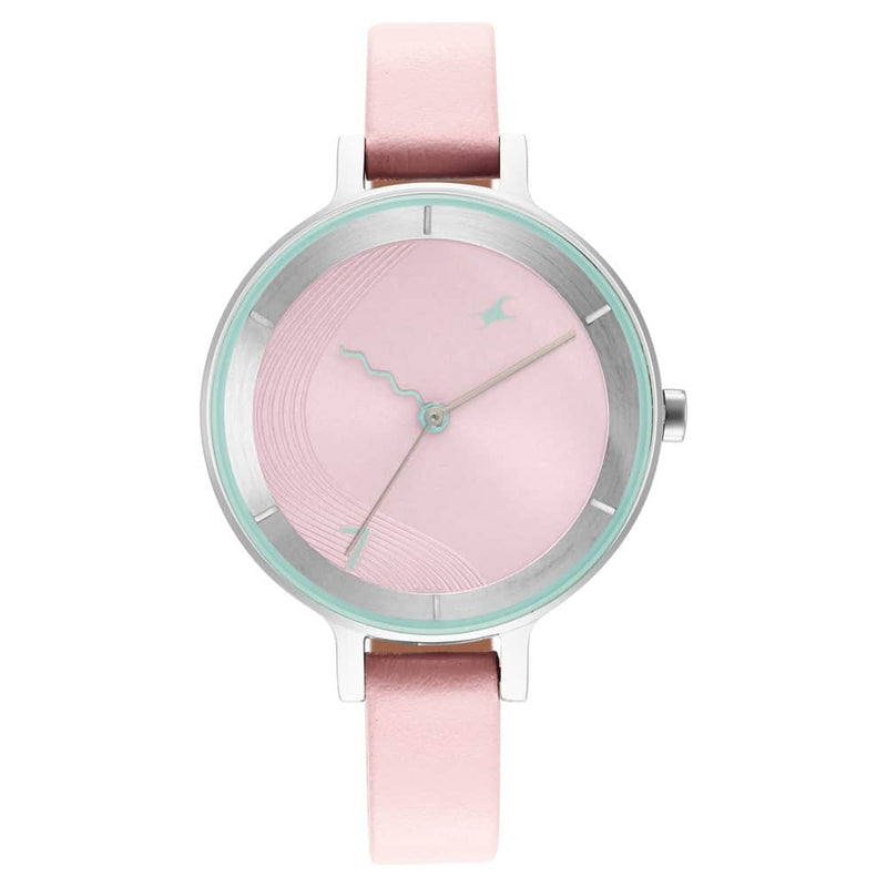 STUNNERS 3.0 PINK DIAL LEATHER STRAP WATCH 6266SL01 - KRISHNA WATCH COMPANY