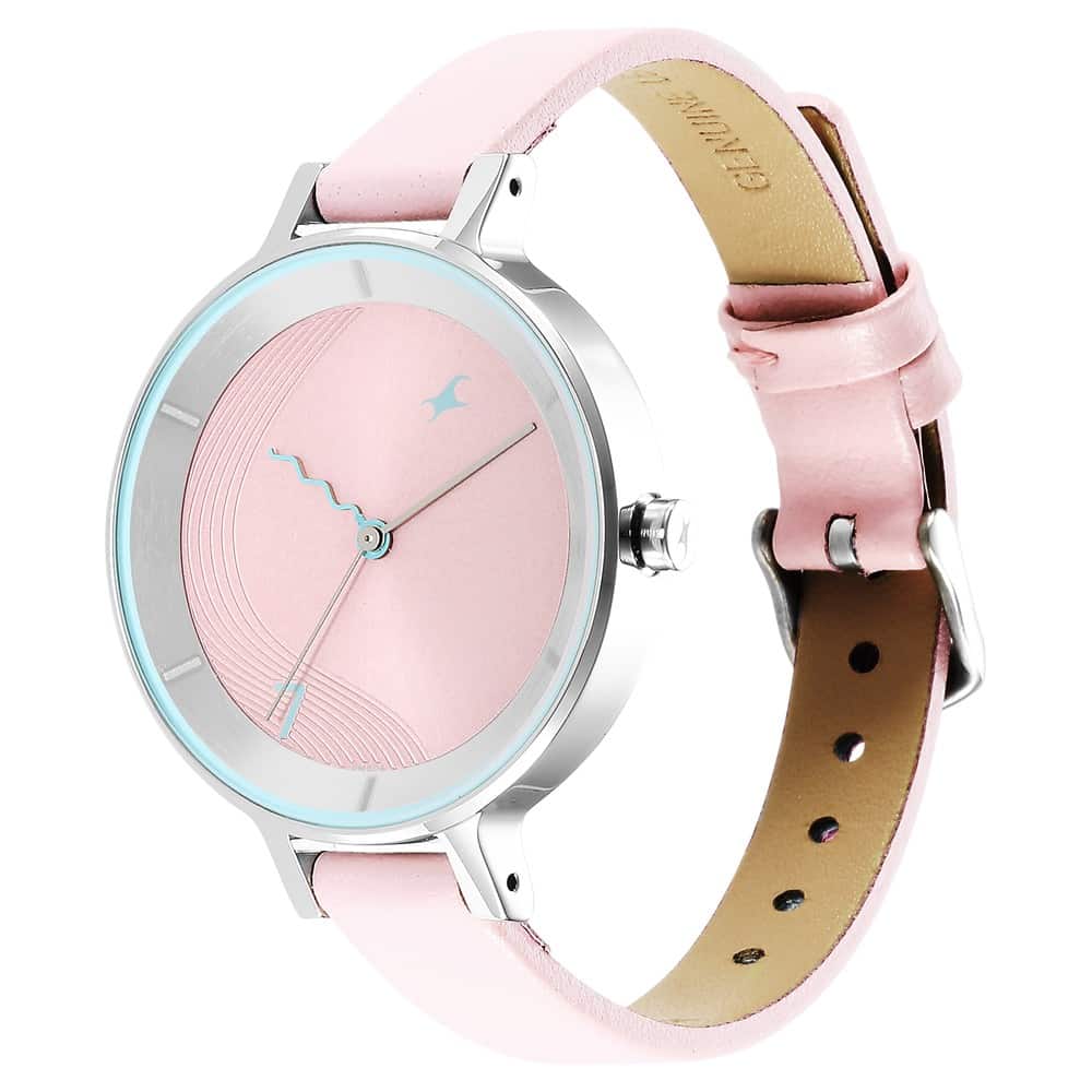 STUNNERS 3.0 PINK DIAL LEATHER STRAP WATCH 6266SL01 - KRISHNA WATCH COMPANY