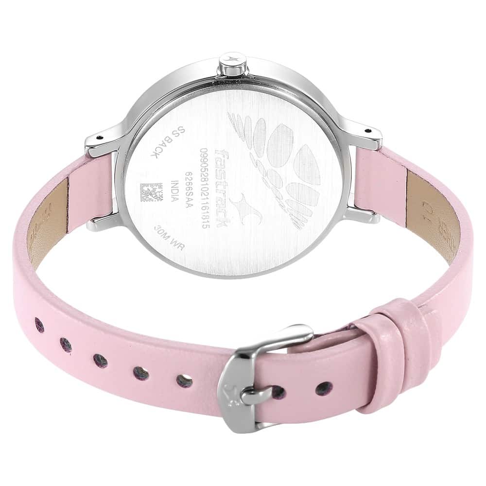 STUNNERS 3.0 PINK DIAL LEATHER STRAP WATCH 6266SL01 - KRISHNA WATCH COMPANY