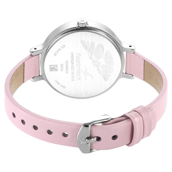 Fastrack Stunners Quartz Analog Pink Dial Leather Strap Watch for Girls NS6266SL01 - KRISHNA WATCH COMPANY